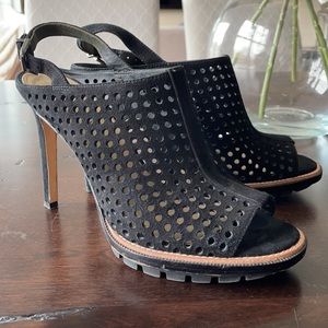 VIA SPIGA Tasa Perforated Lug Sole Slingback heels